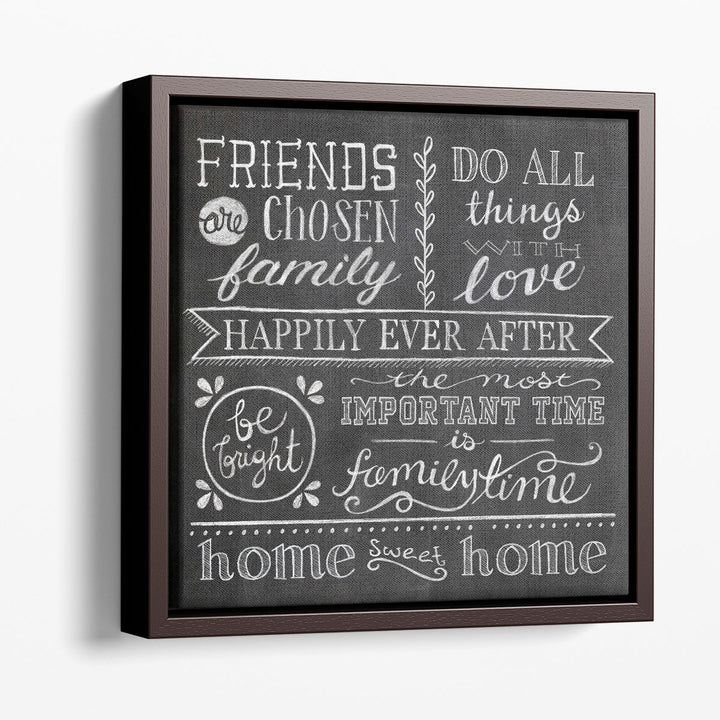 Inspiration Chalkboard IV Black and White - Canvas Print Wall Art