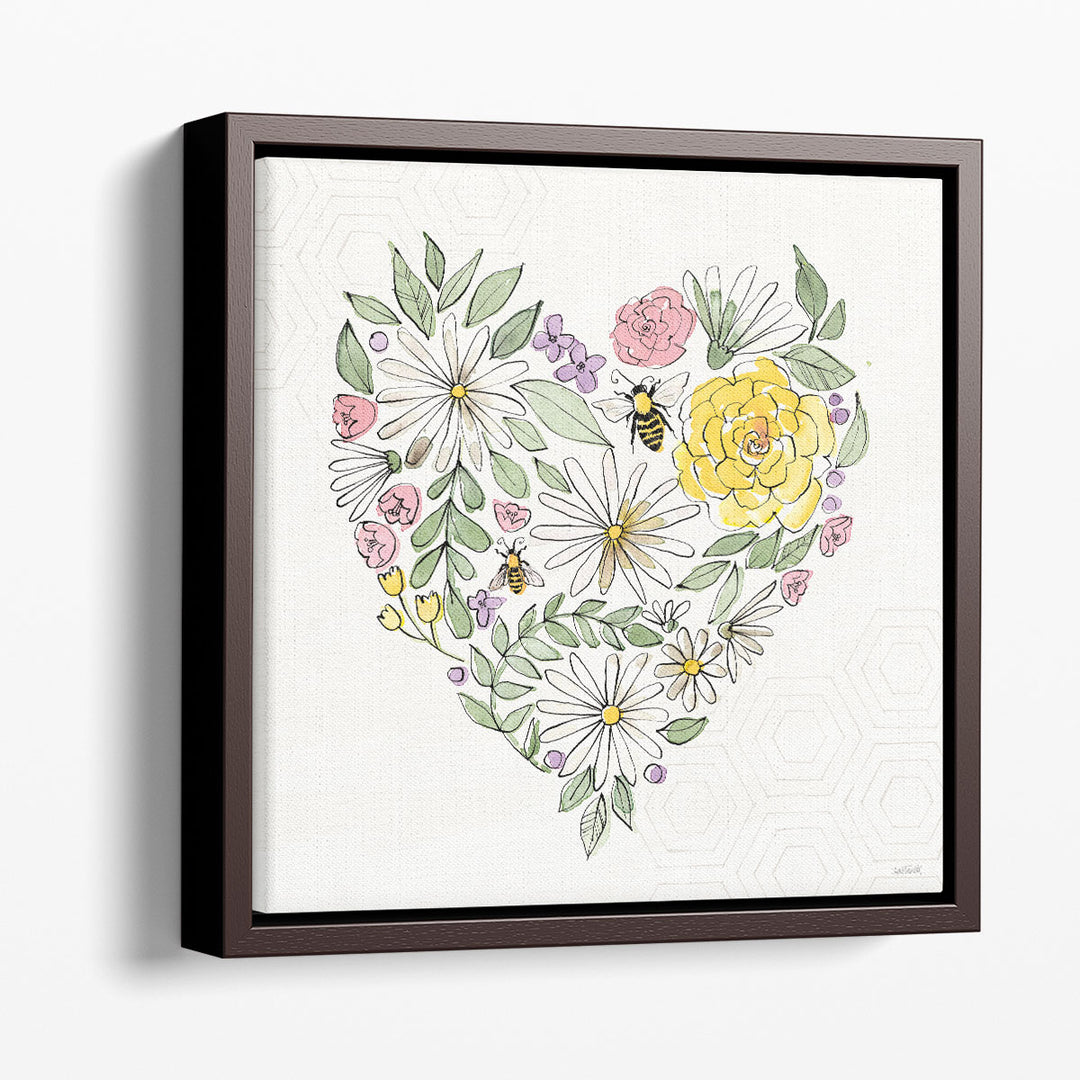 Honeybee Blossoms XI No Words - Canvas Print Wall Art