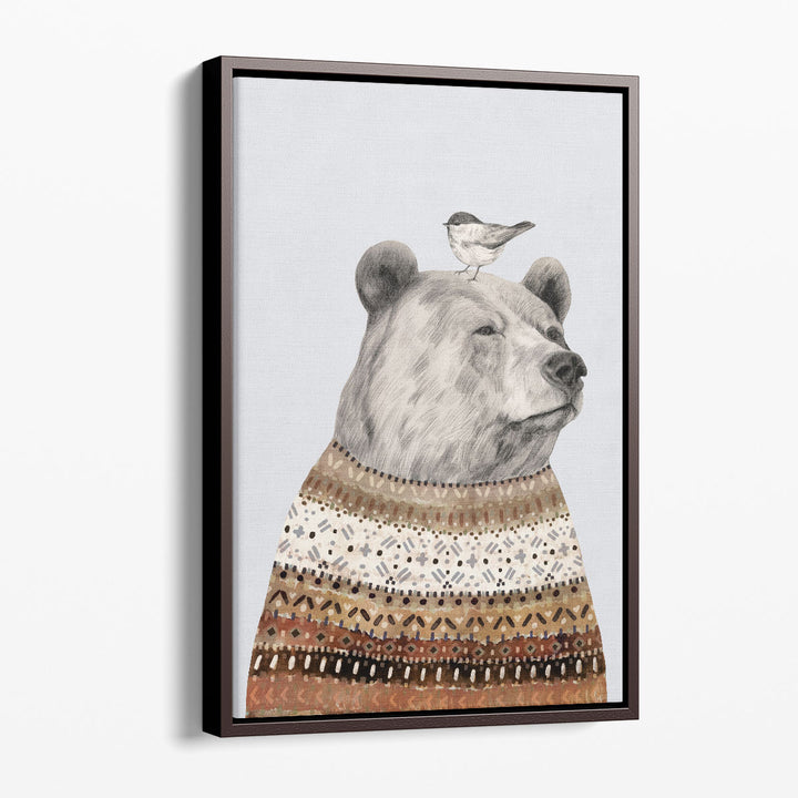 Fair Isle Bear I - Canvas Print Wall Art