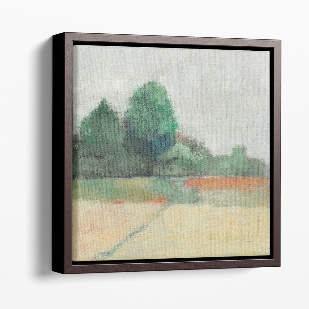 Path Through the Field Green - Canvas Print Wall Art