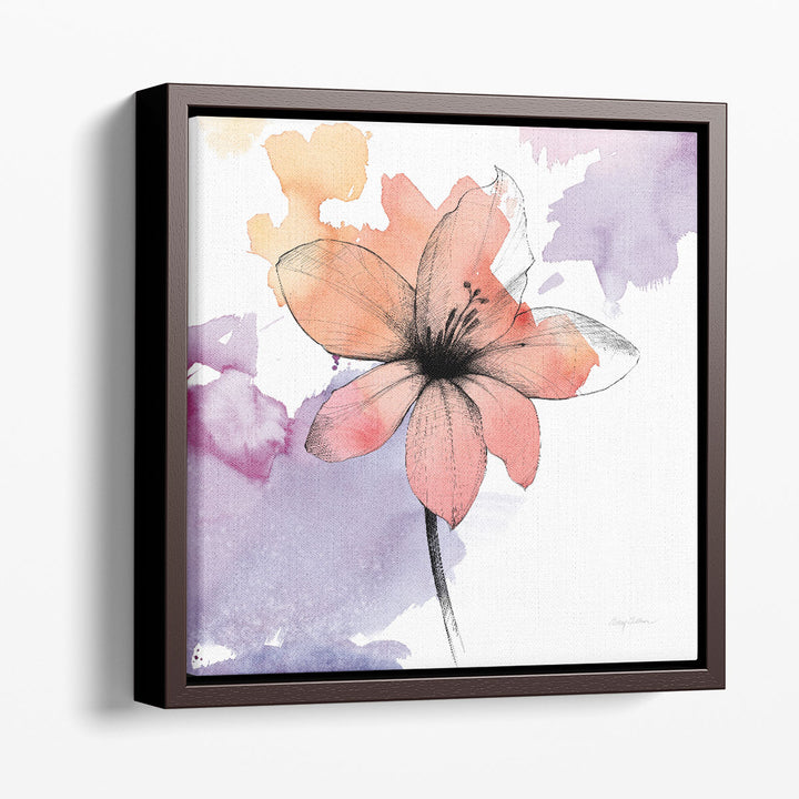 Watercolor Graphite Flower II - Canvas Print Wall Art