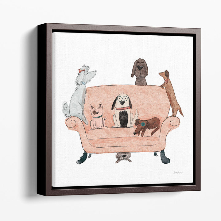 Playful Pets Dogs I - Canvas Print Wall Art