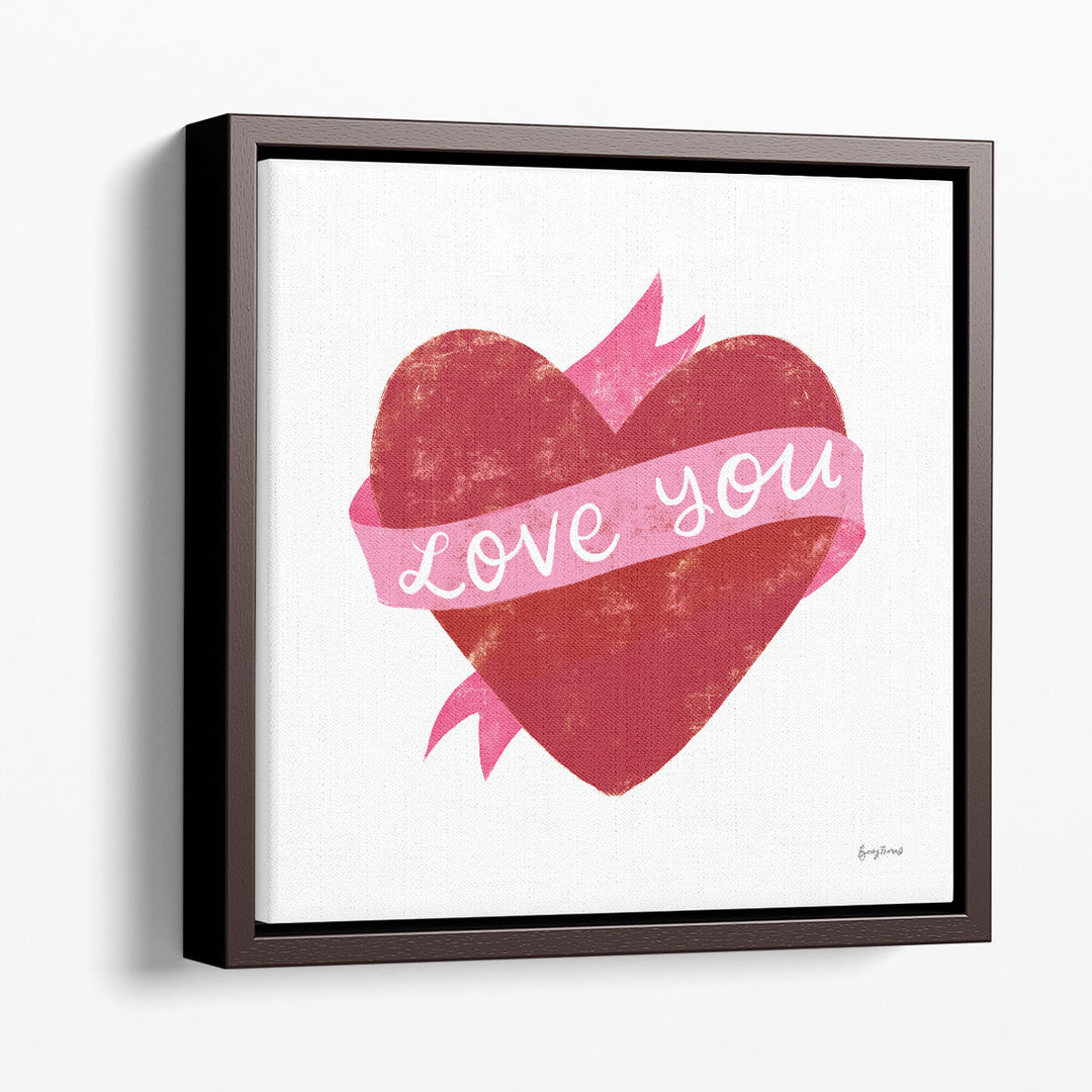 Love Letters VIII Deep Red - Canvas Print Wall Art