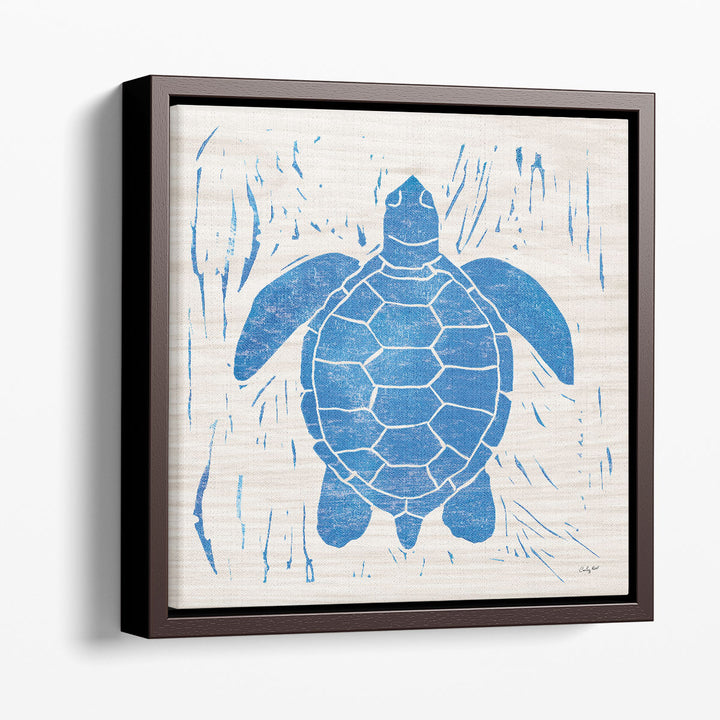 Sea Creature Turtle Blue - Canvas Print Wall Art