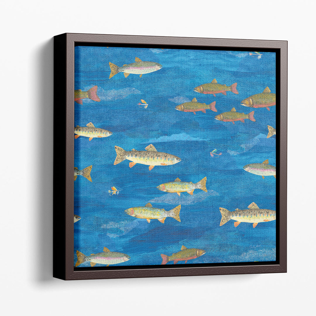 Angling in The Stream Pattern I - Canvas Print Wall Art