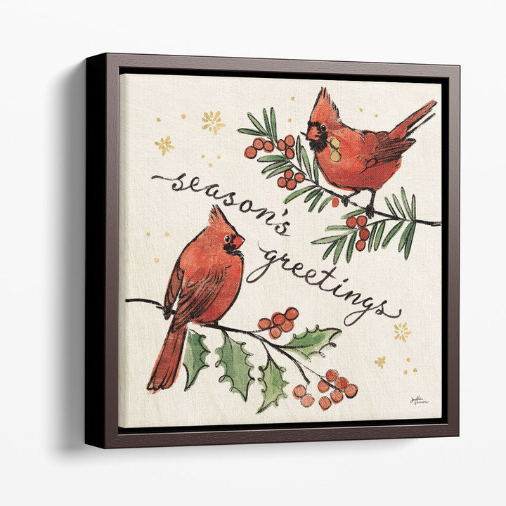 Christmas Lovebirds X - Canvas Print Wall Art