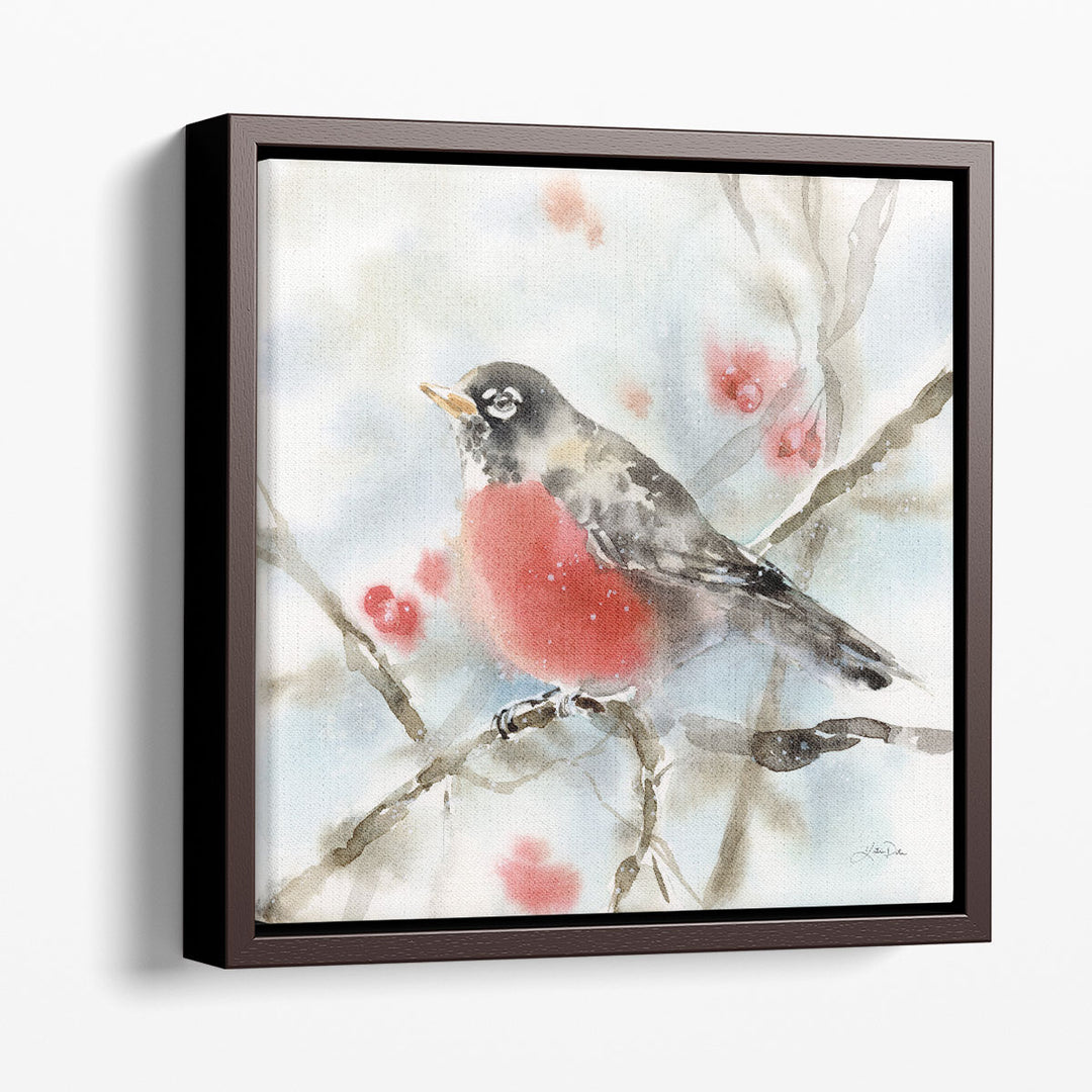 Winter Robin - Canvas Print Wall Art