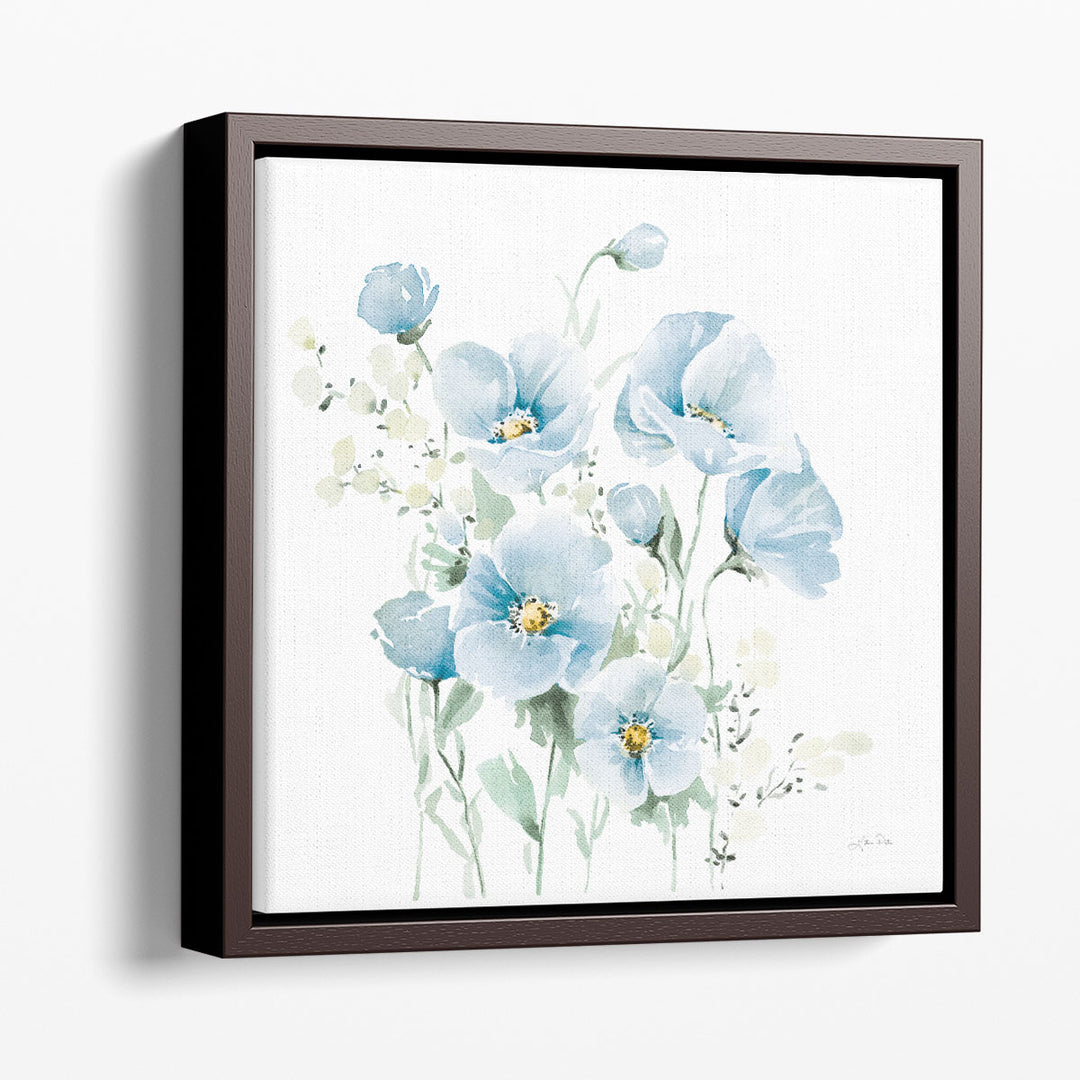 Secret Garden Bouquet II Pale Blue - Canvas Print Wall Art