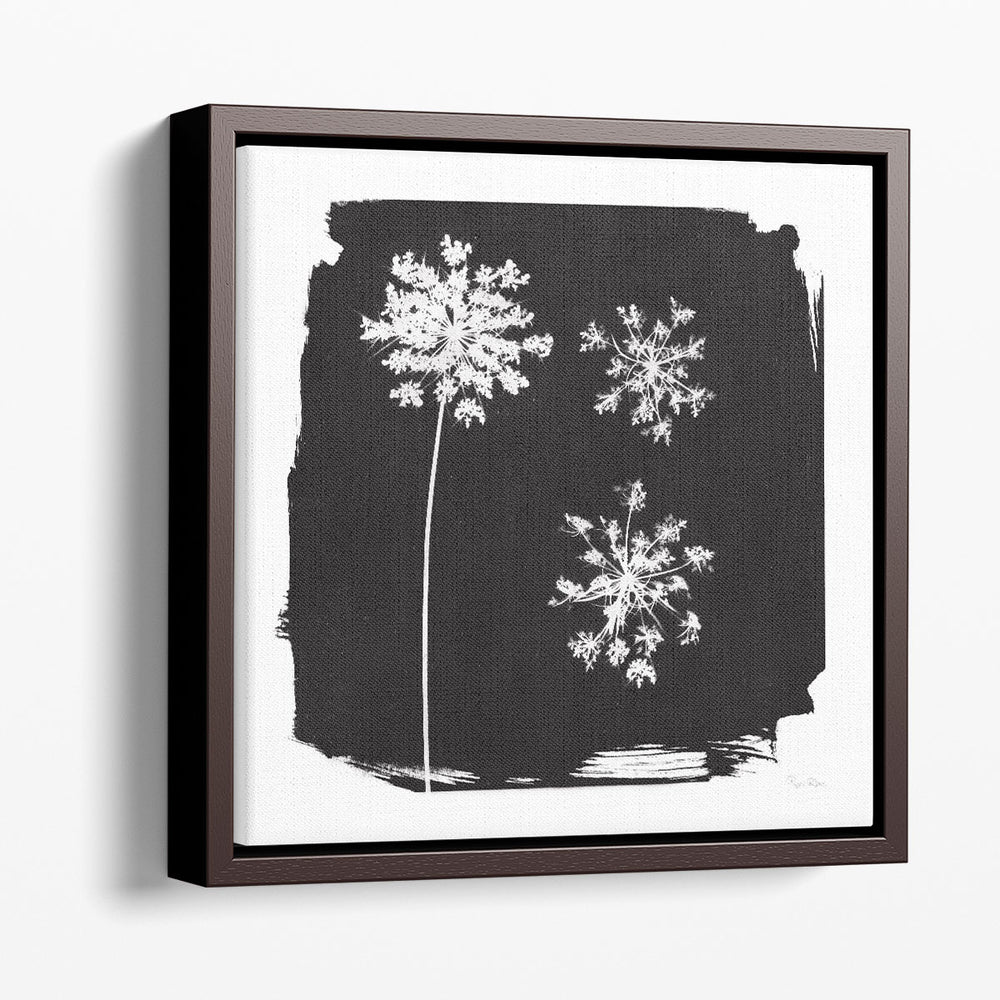 Nature by the Lake Flowers III Black and White - Canvas Print Wall Art