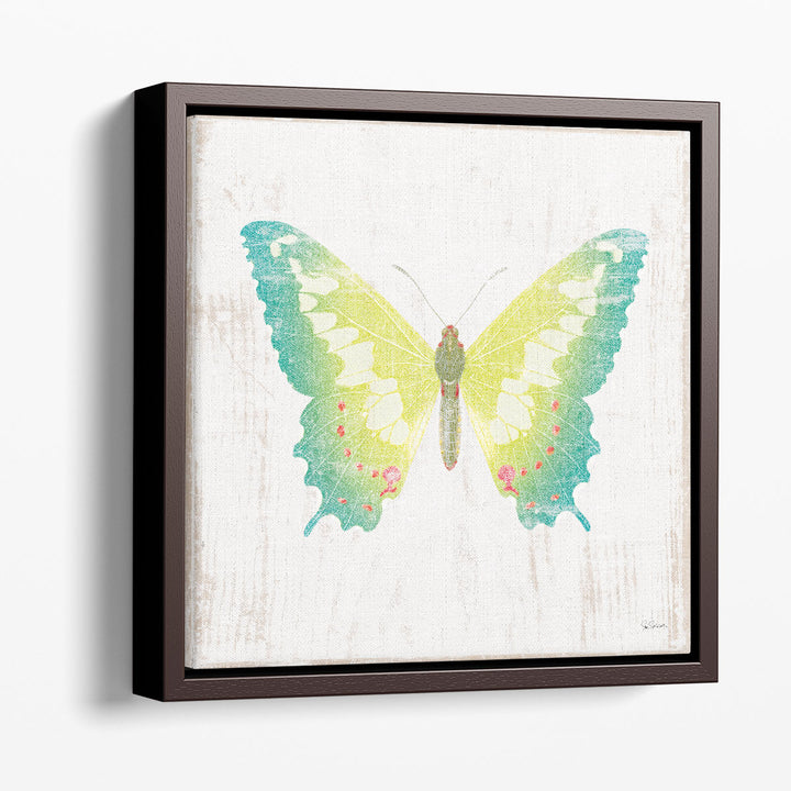 White Barn Butterflies III - Canvas Print Wall Art