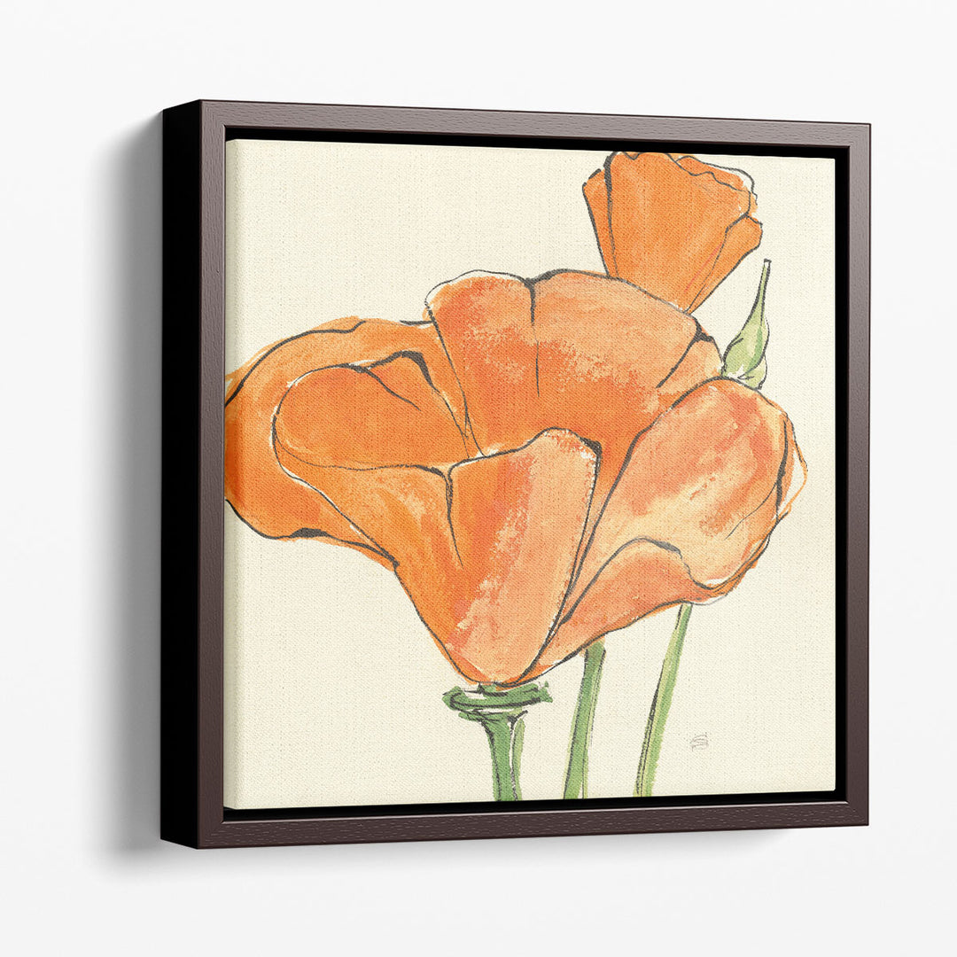 Sunshine Poppy IV - Canvas Print Wall Art