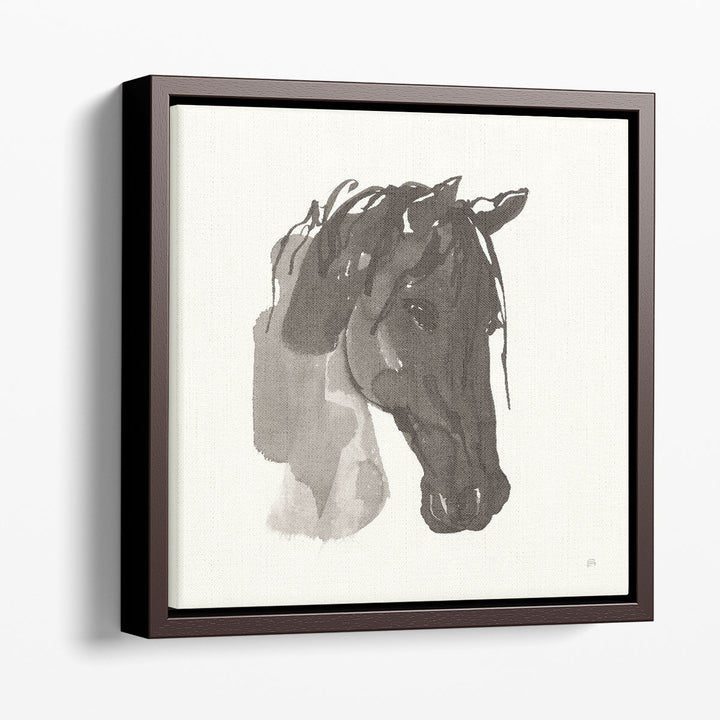 Horse Portrait I Black and White - Canvas Print Wall Art