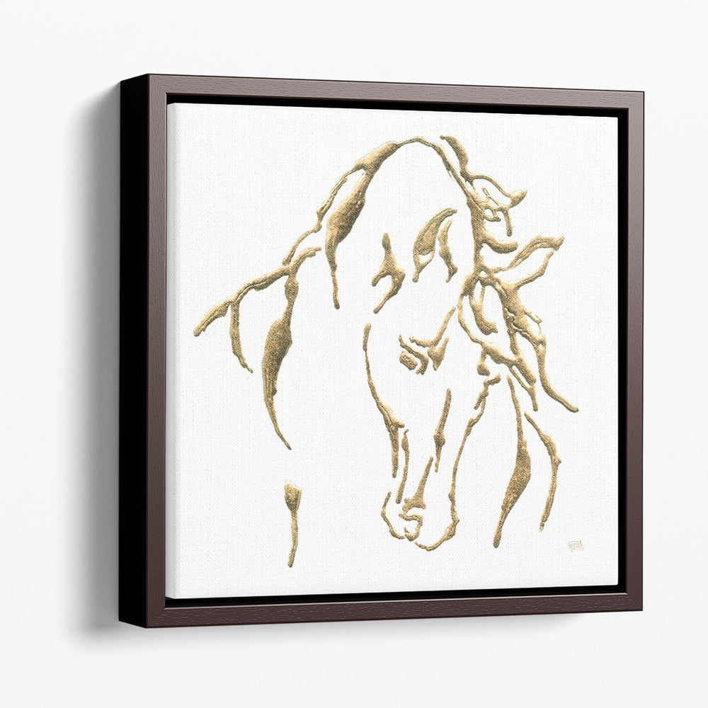 Gilded Stallion on White - Canvas Print Wall Art