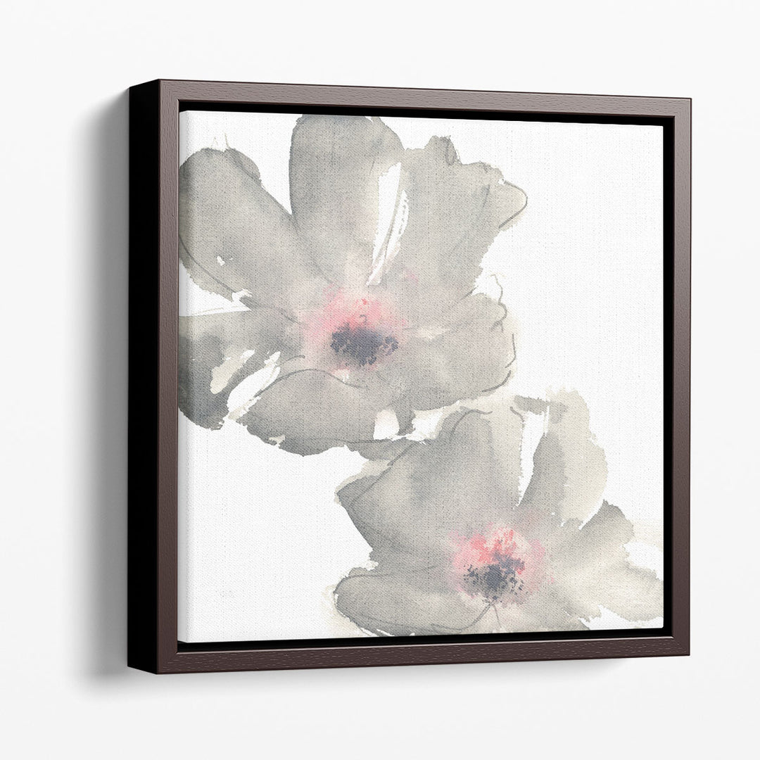 Gray Blush Cosmos I on White - Canvas Print Wall Art