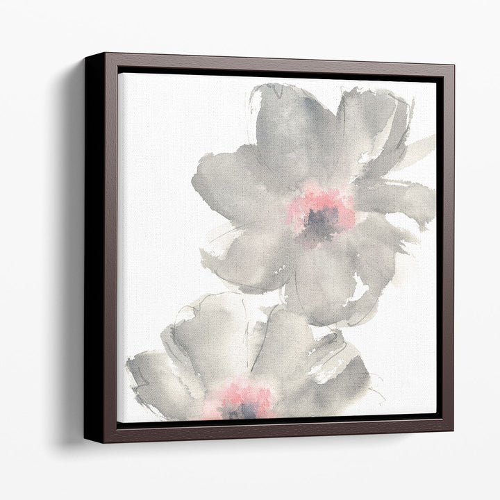 Gray Blush Cosmos II on White - Canvas Print Wall Art