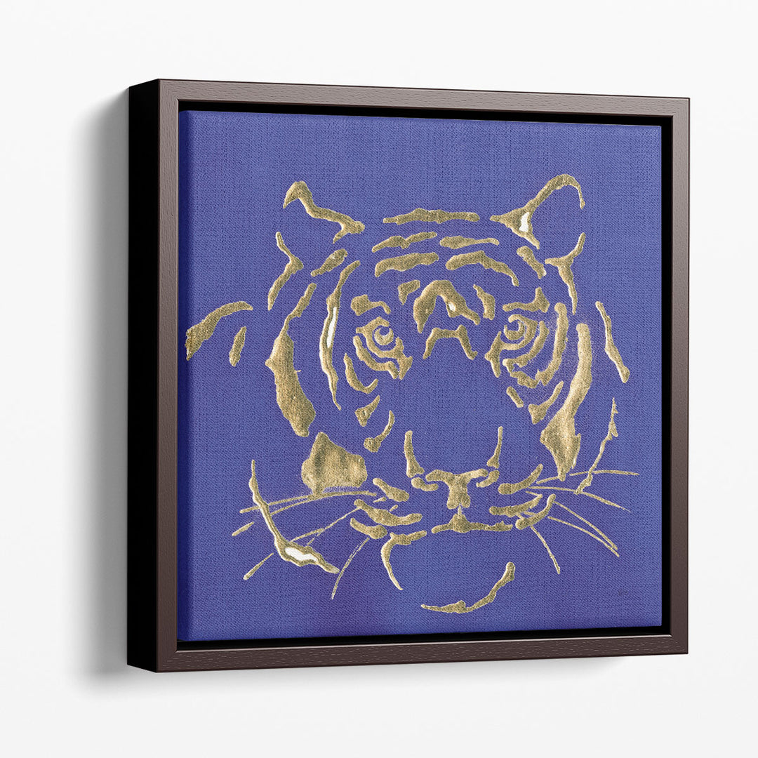 Gilded Tiger Indigo - Canvas Print Wall Art