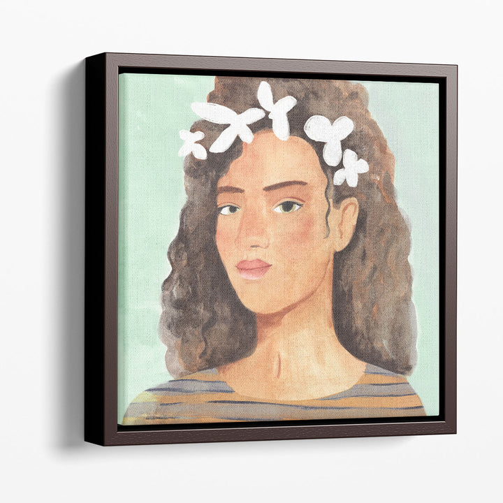 Folk Art Portrait III - Canvas Print Wall Art]