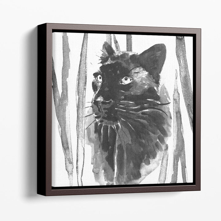 Still Cat I Black and White - Canvas Print Wall Art