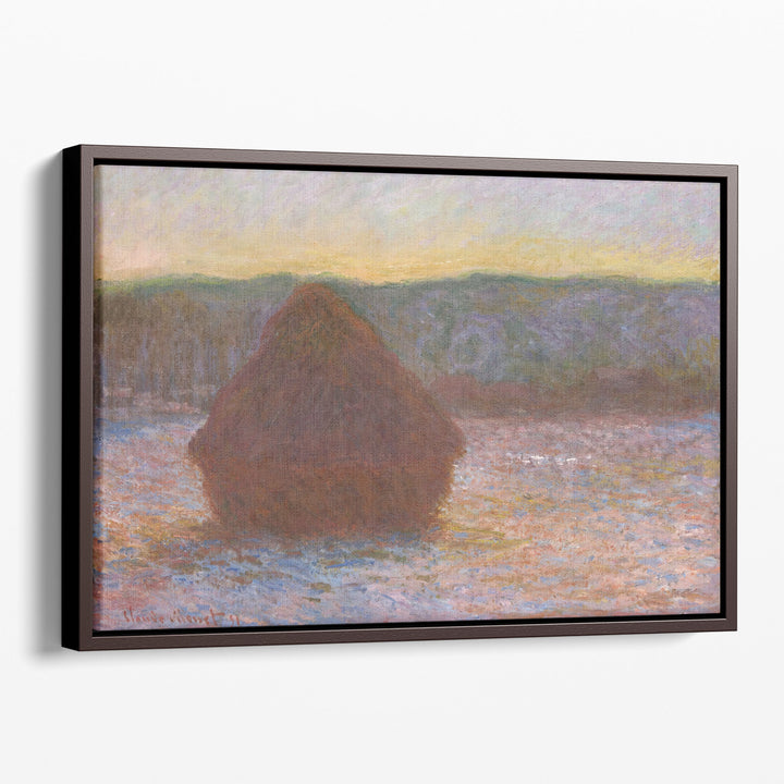 Stack of Wheat (Thaw, Sunset) - Canvas Print Wall Art