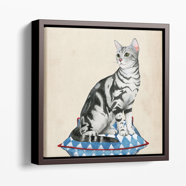 Lady Cat I Black And White - Canvas Print Wall Art