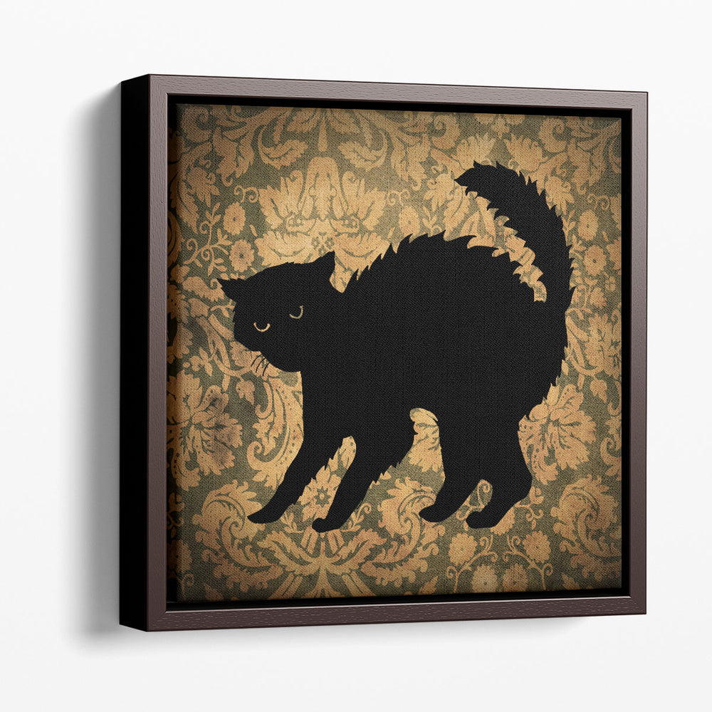 Cat & Damask - Canvas Print Wall Art