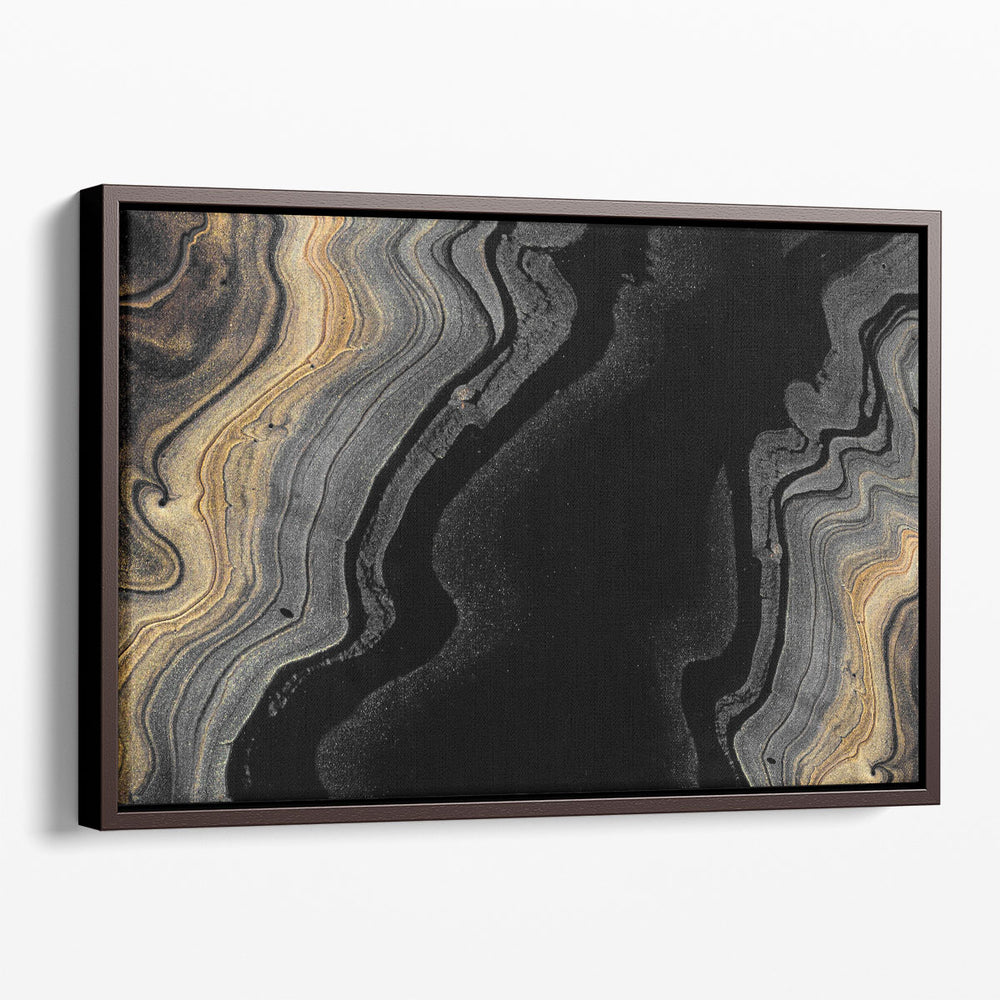 Black Marbled - Canvas Print Wall Art