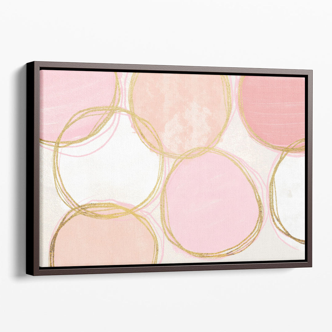 Blush Drawing Circles - Canvas Print Wall Art