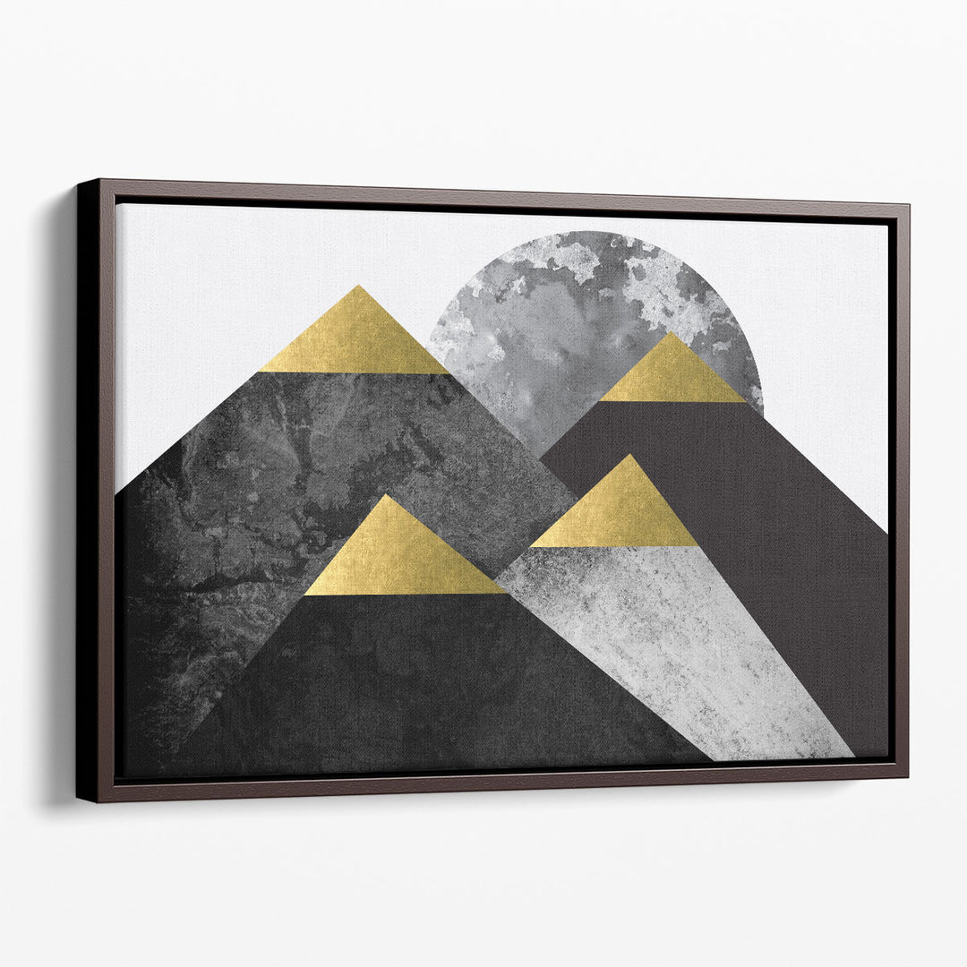 Black and Gold Mountains 2 - Canvas Print Wall Art