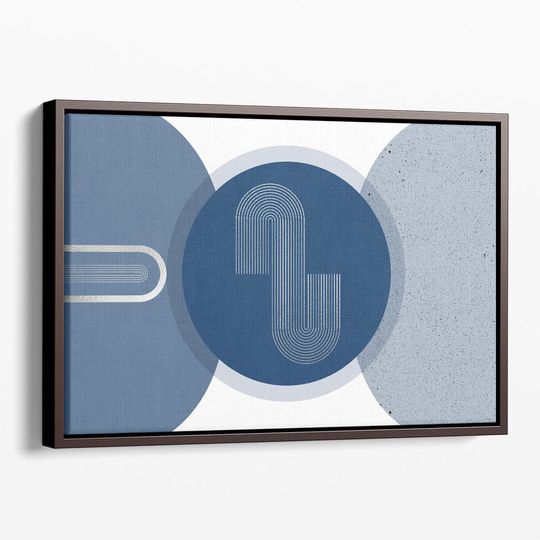 Mid Century Glam Navy Silver 2 - Canvas Print Wall Art