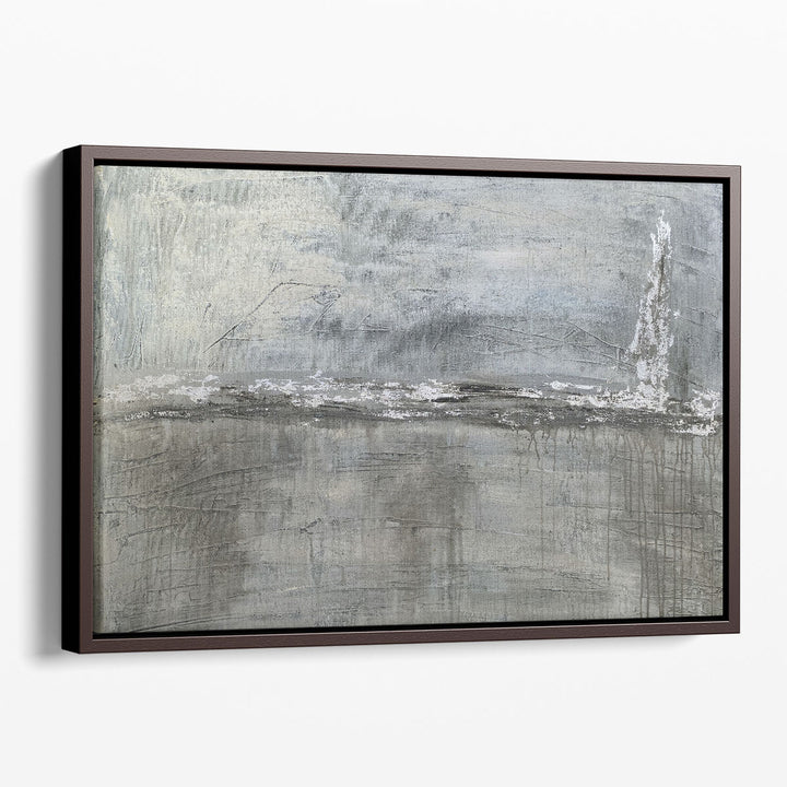 Metallic Landscape with Silver Leaf - Canvas Print Wall Art