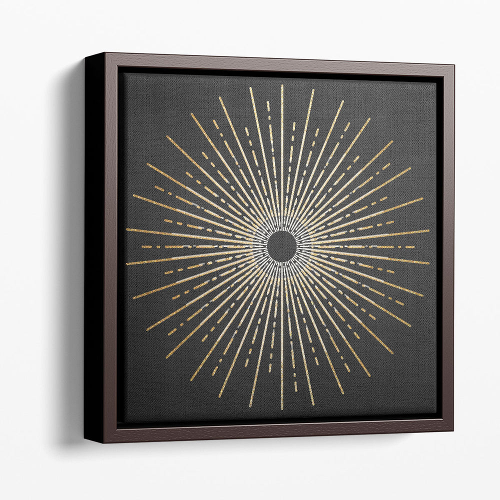 White Gold Burst - Canvas Print Wall Art