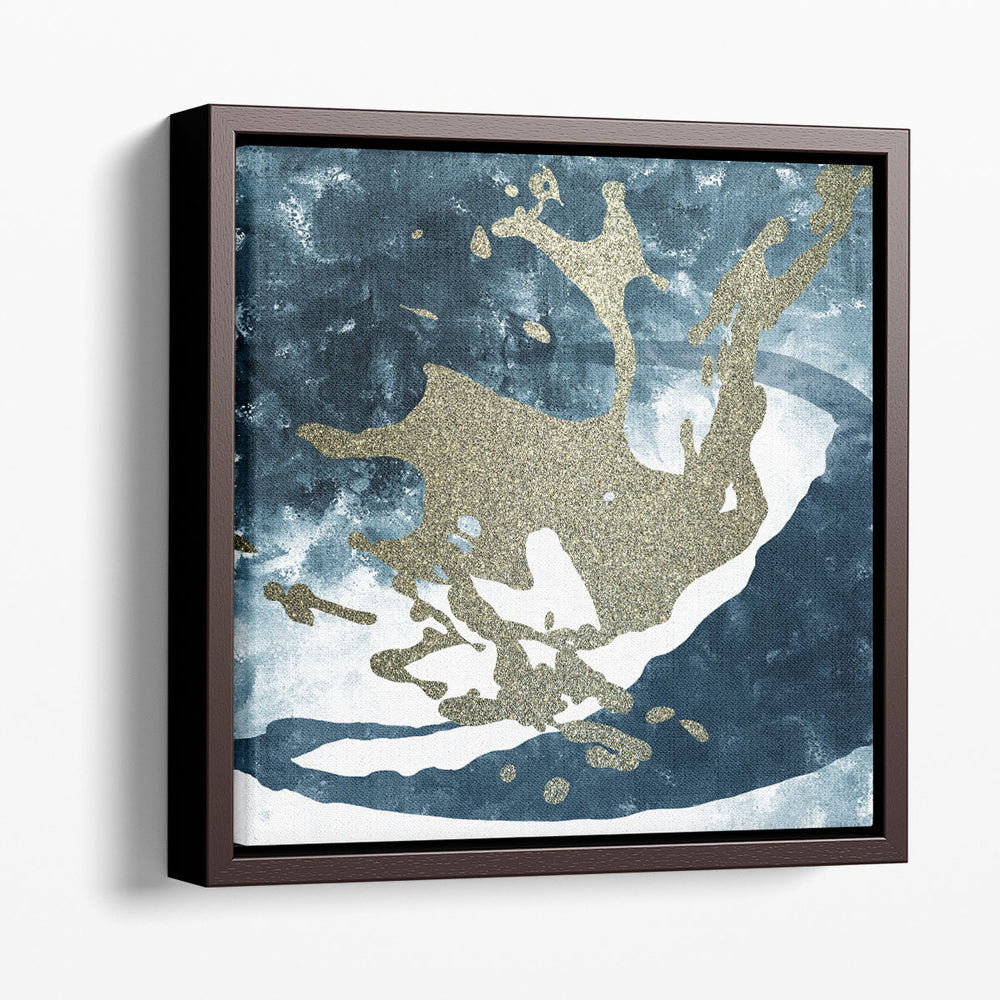 Blue Gold Splash 1 - Canvas Print Wall Art