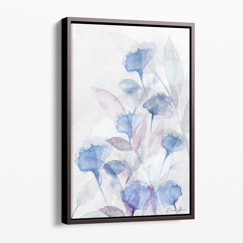 Modern Poppies 2 Blue - Canvas Print Wall Art