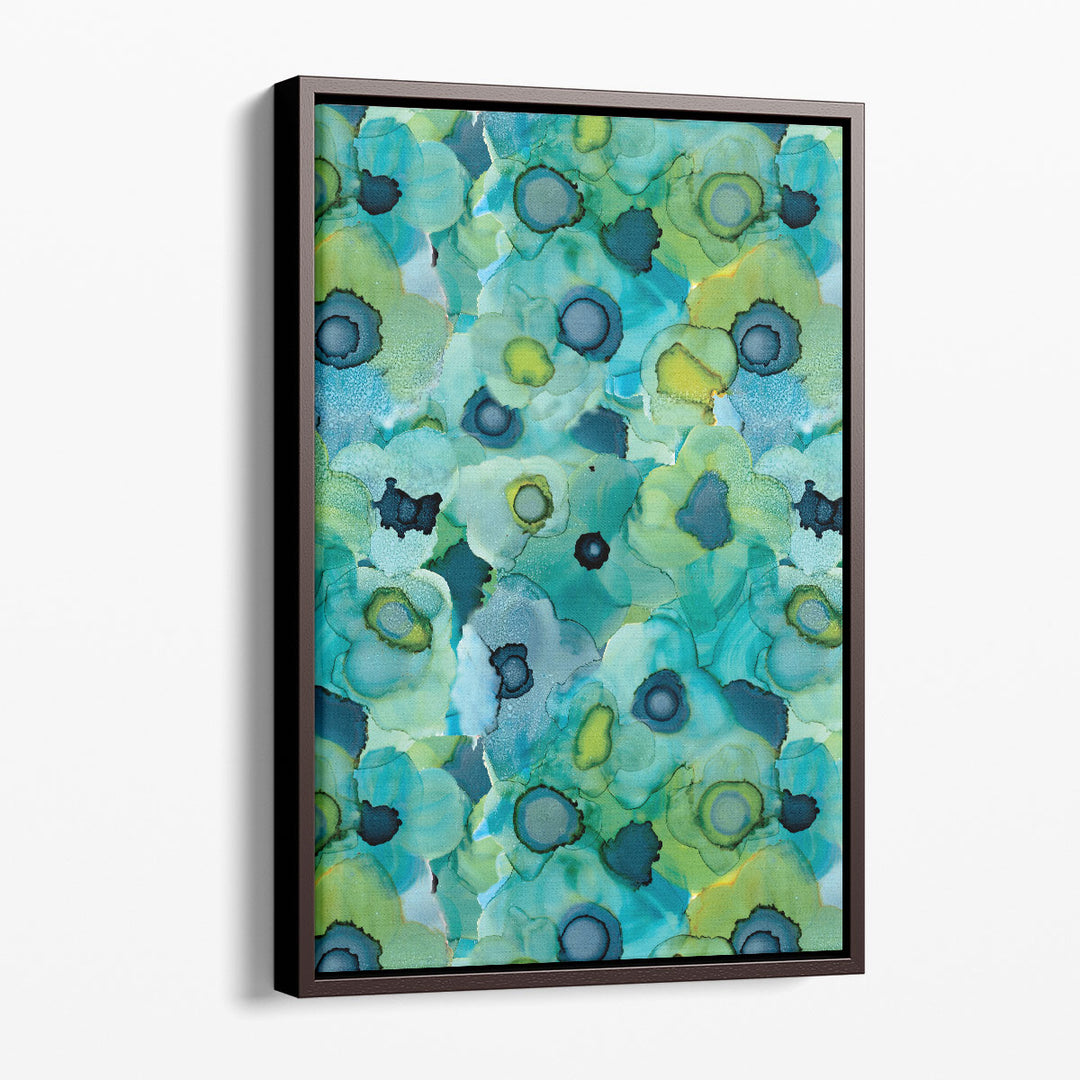 Emerald Bloom Matrix - Canvas Print Wall Art