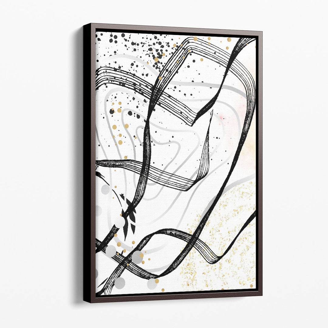 Sparkle Geometric 1 Black and White - Canvas Print Wall Art