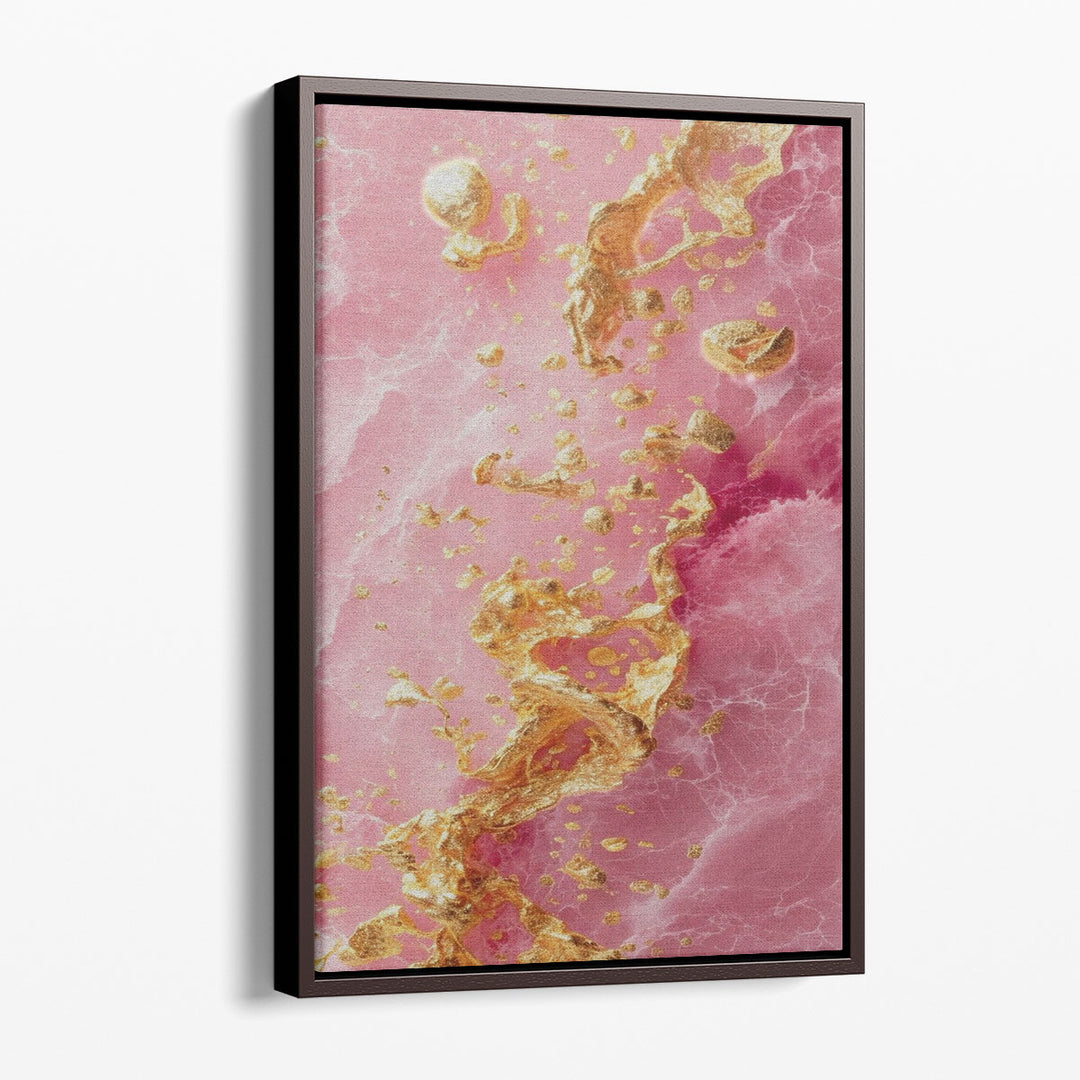 Pink Golden & Marbled - Canvas Print Wall Art