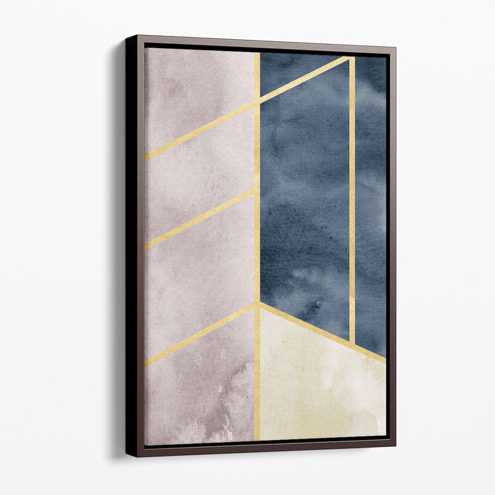 Watercolor Abstract With Gold - Canvas Print Wall Art