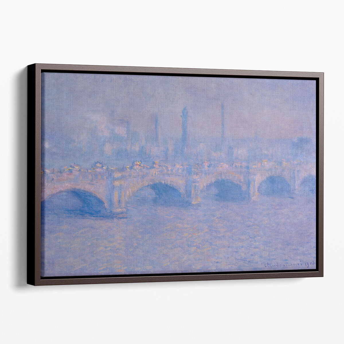 Claude Monet、WATERLOO BRIDGE、画集画、新品額装付 クロード・モネ 「ウォータールー橋」アートポスター（フレーム付き