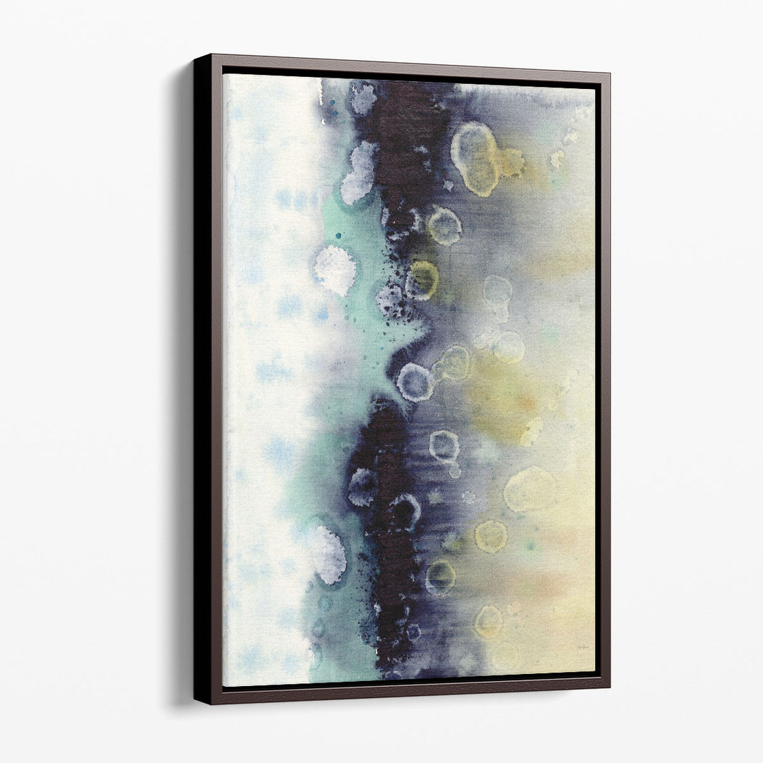 Abstract Blue Teal Gold 5 - Canvas Print Wall Art