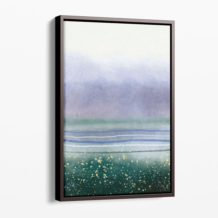 Teal Pink Gold Abstract - Canvas Print Wall Art