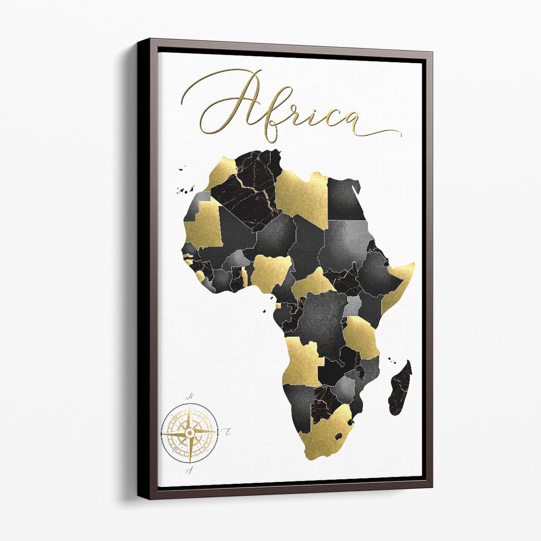 Black Grey Gold Geo - Canvas Print Wall Art