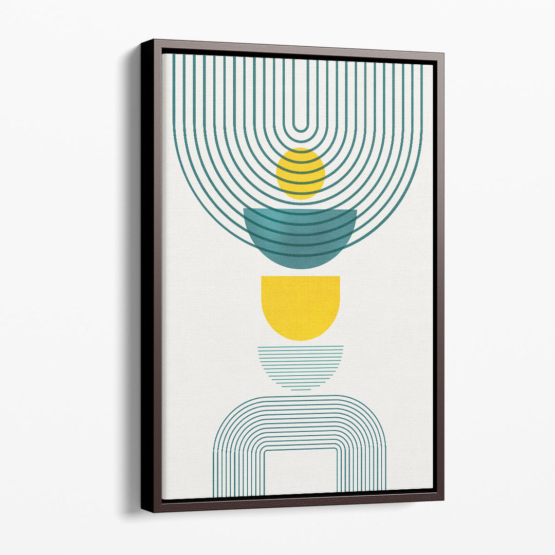 MidCentury Teal Yellow 1 - Canvas Print Wall Art