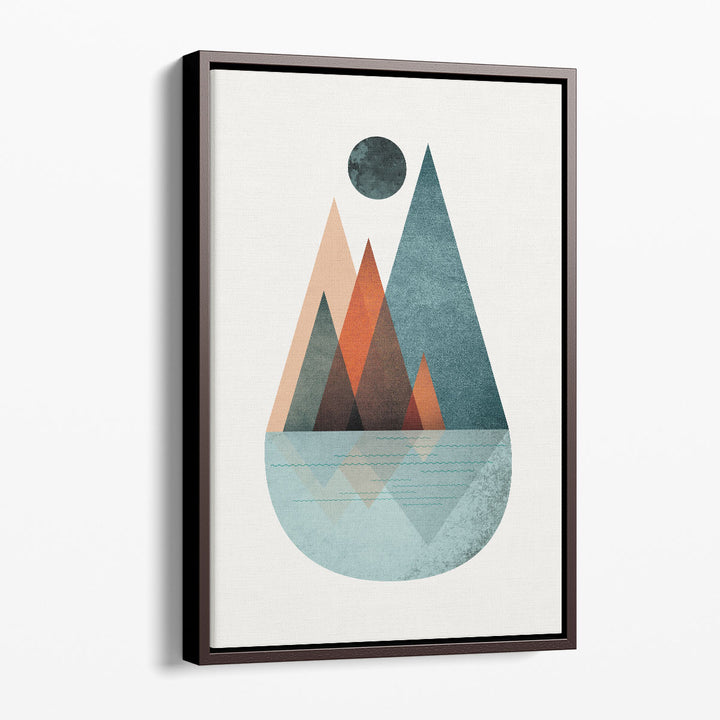 Minimalist MidCentury Orange Teal 2 - Canvas Print Wall Art