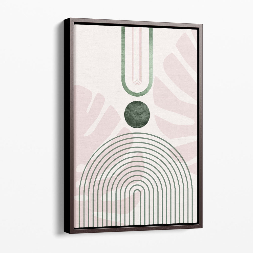 Pink Green MidCentury Botanical 3 - Canvas Print Wall Art