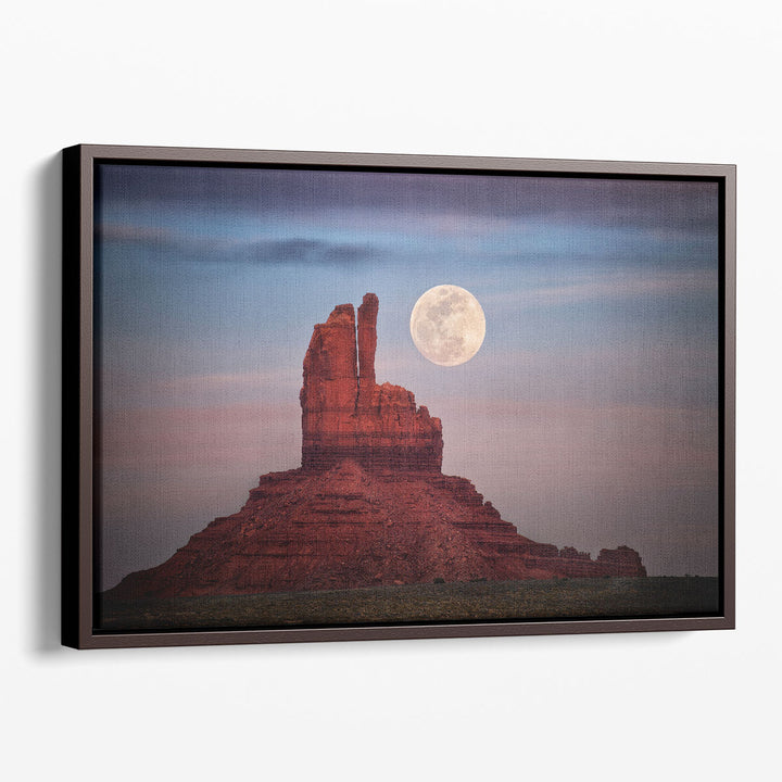 Moonrise Over Monument Valley - Canvas Print Wall Art