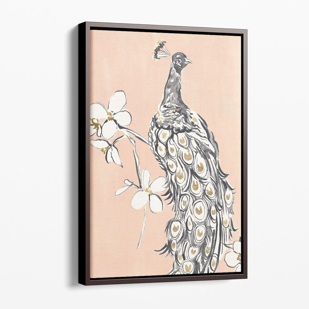 Peacock in Gold I - Canvas Print Wall Art