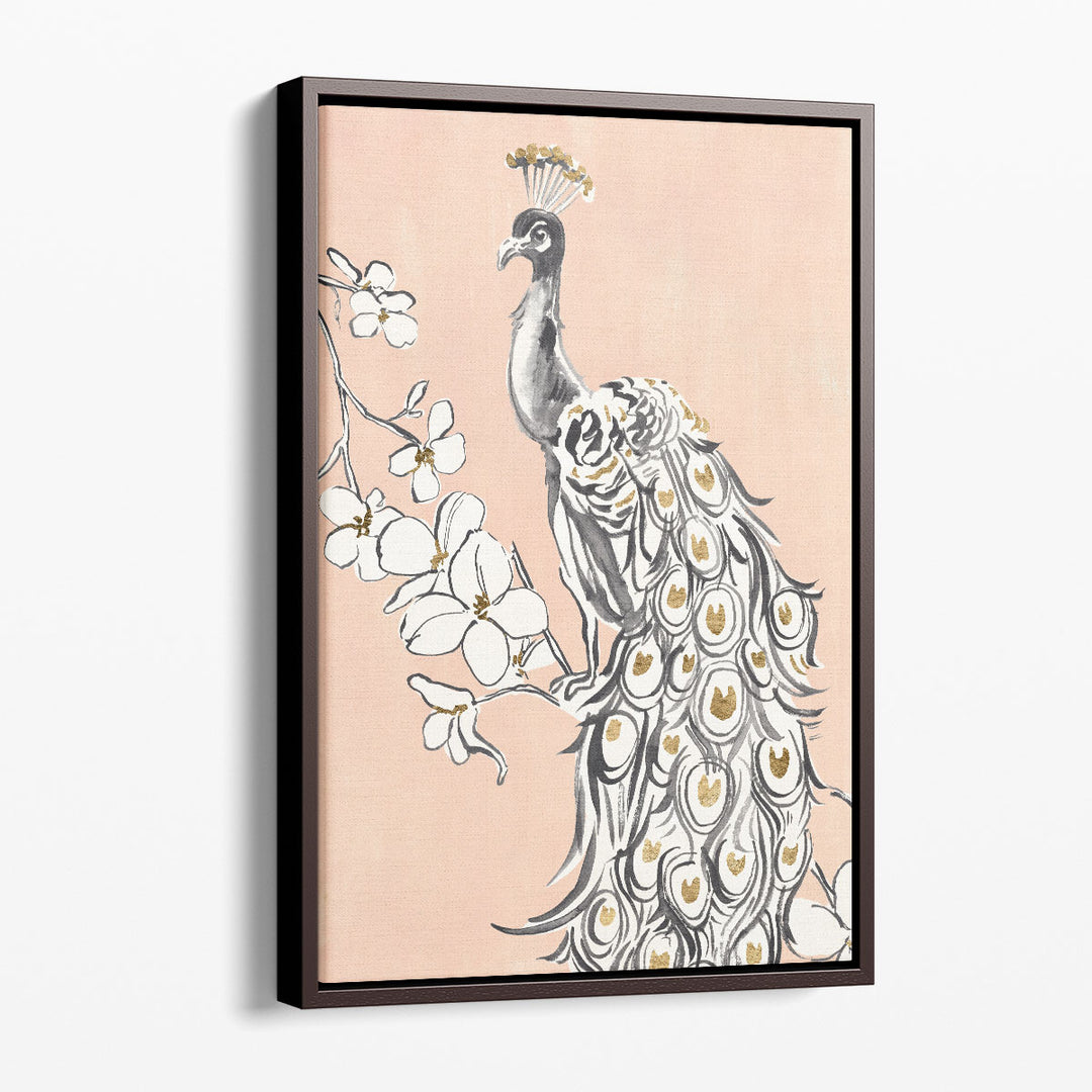 Peacock in Gold II - Canvas Print Wall Art