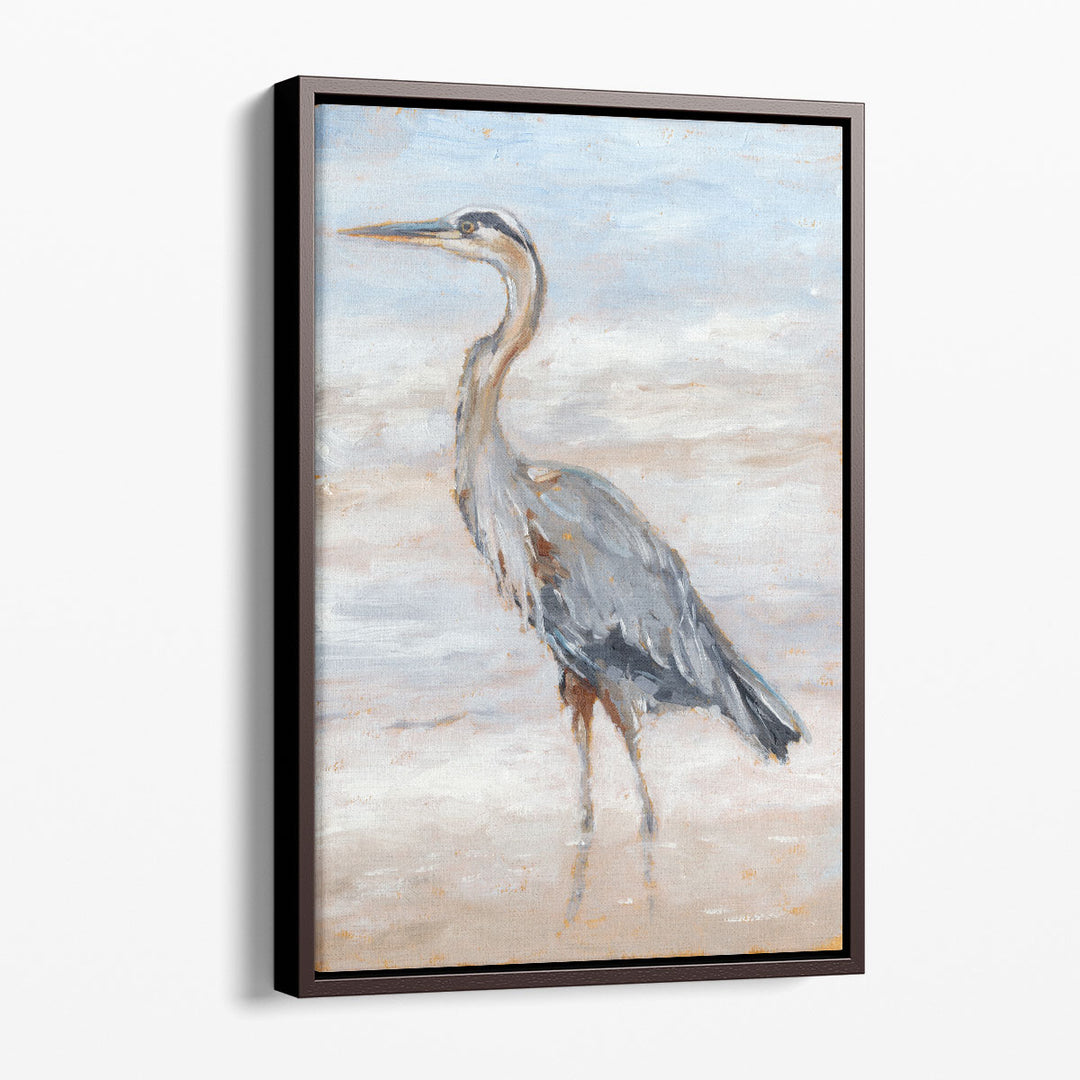 Beach Heron II - Canvas Print Wall Art