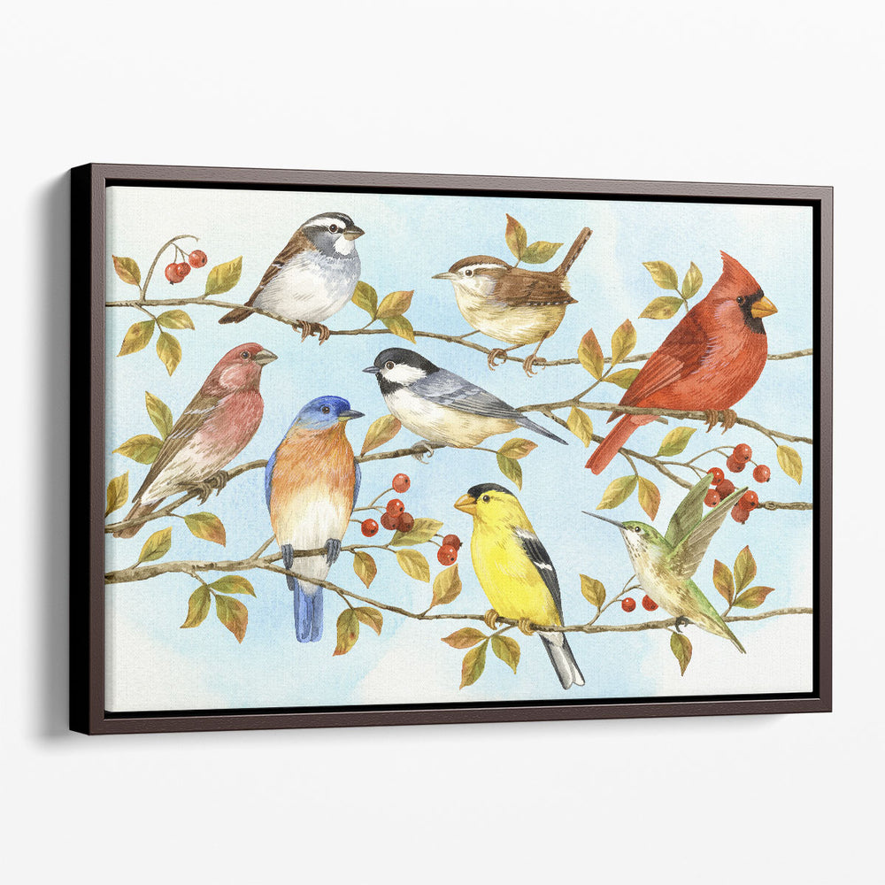 Birds and Berries V - Canvas Print Wall Art