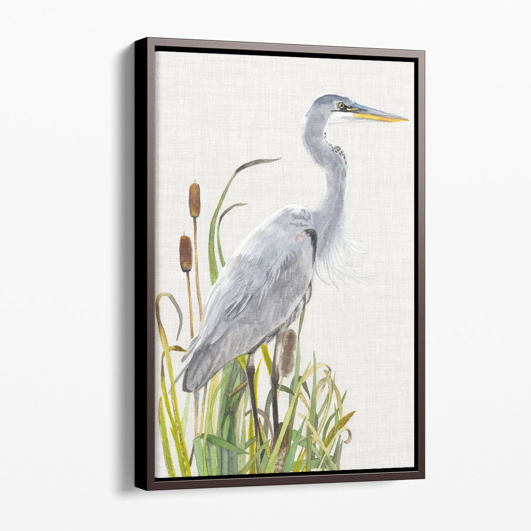 Waterbirds and Cattails I - Canvas Print Wall Art